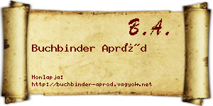 Buchbinder Apród névjegykártya